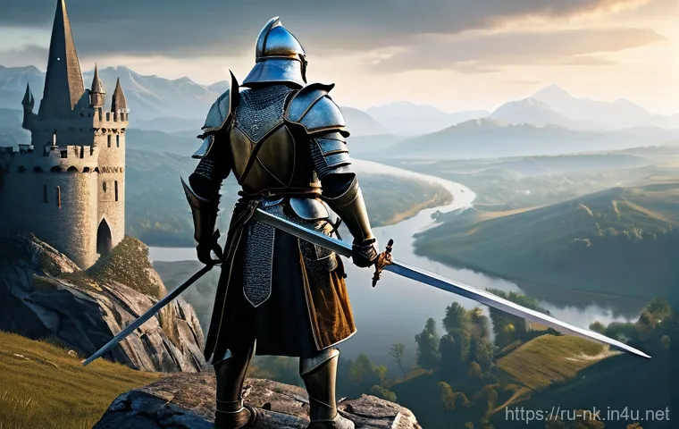 나이트크로우 세계관 탐구 - **"Medieval Warrior's Vigil"**
A powerful male Warrior, approximately 30-35 years old, with a re...